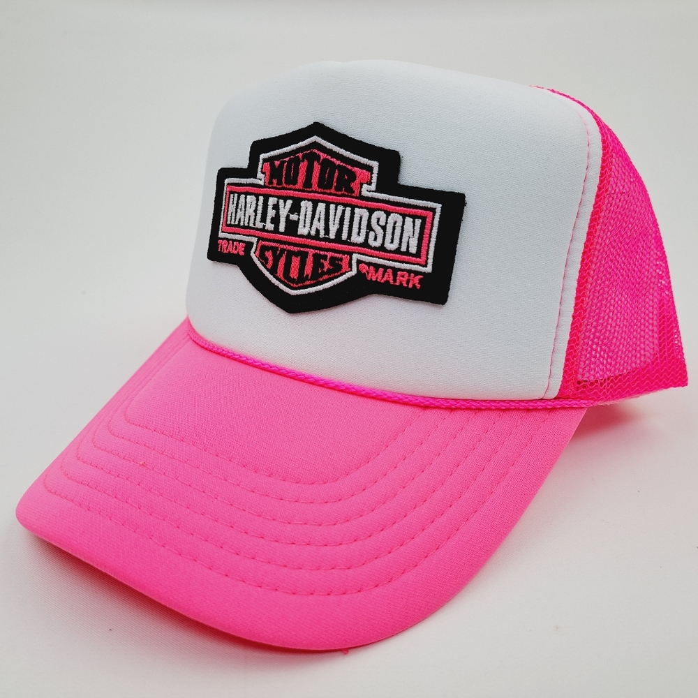 Harley Davidson Women's Pink Embroidered Patch Cap - Picture 2 of 4